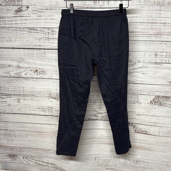 Theory Treeca Jogger in Eco Crunch Wash Linen Blend Navy Blue Small - Picture 4 of 7